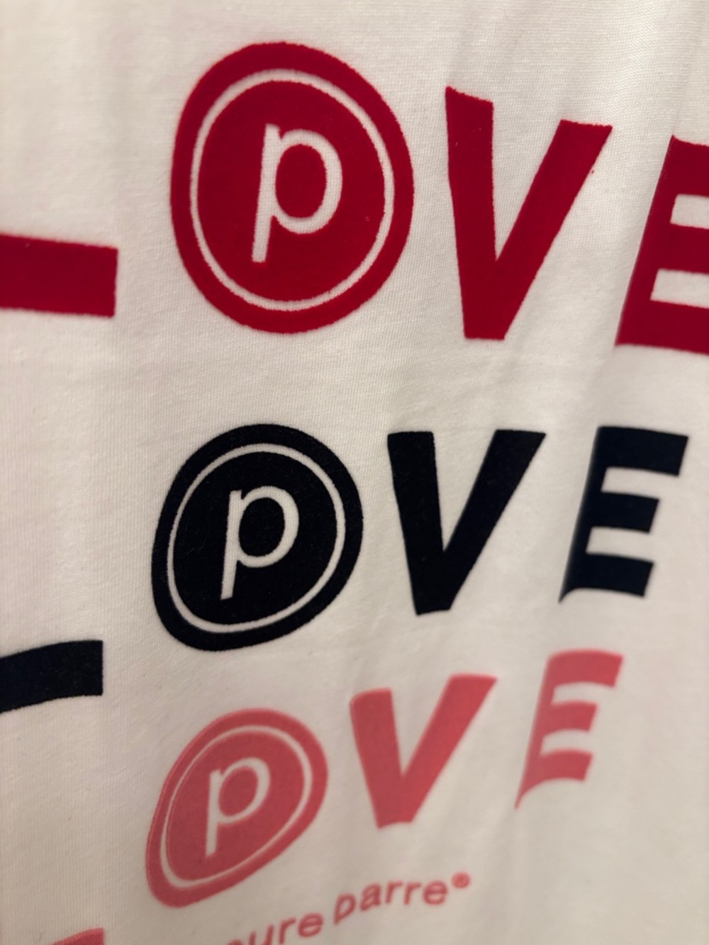 Pure Barre White Tank Top with Red, Black & Pink LOVE Graphic - Picture 6 of 7